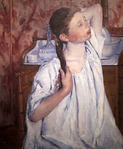 Mary Cassatt Girl Arranging Her Hair oil painting image